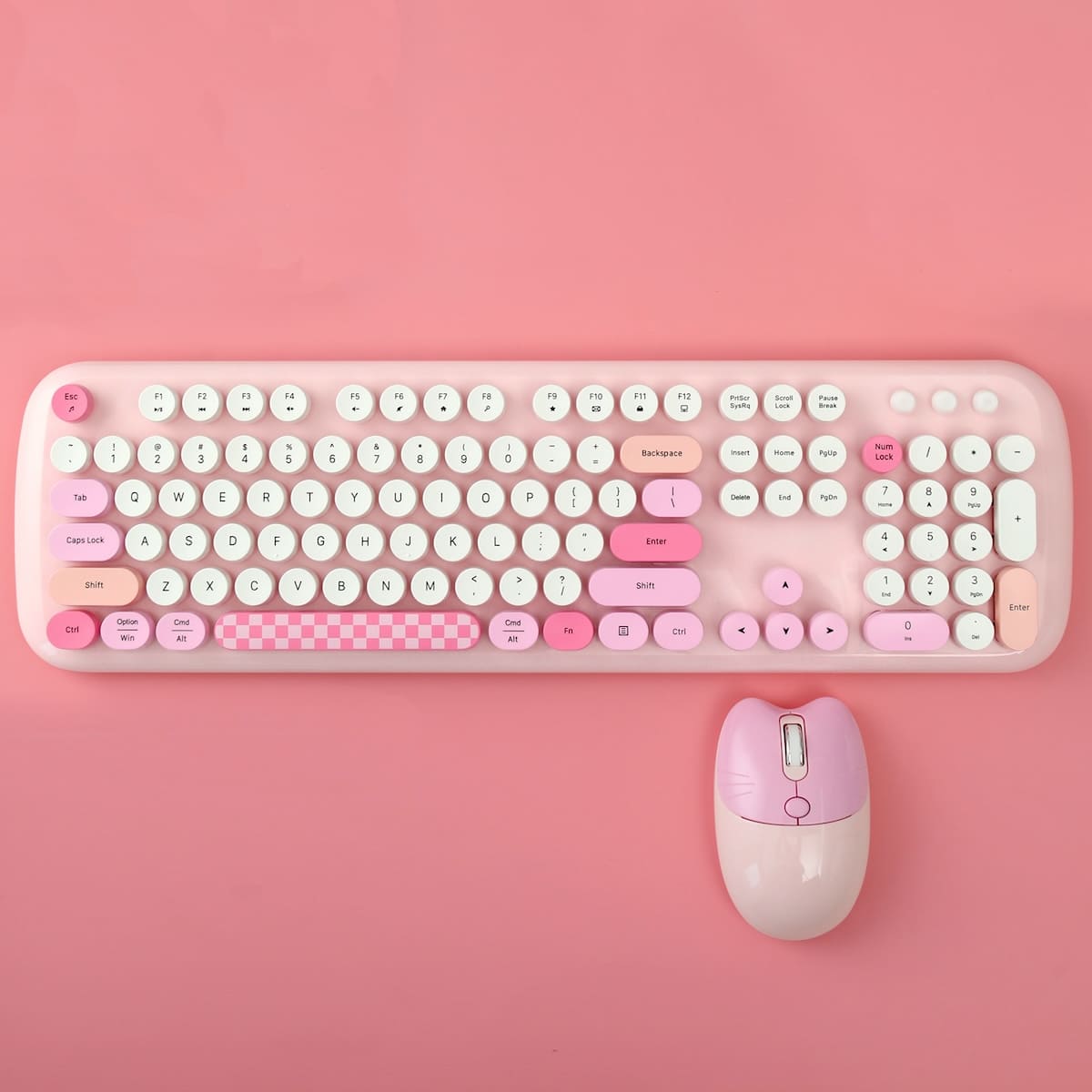 Kabellose Tastatur und Maus rosa für Mädchen