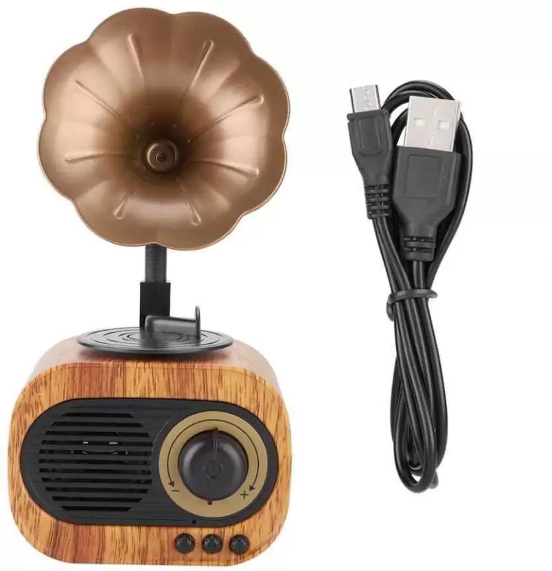 Mini-Grammophon kleines Radio Retro-Design Holzstil