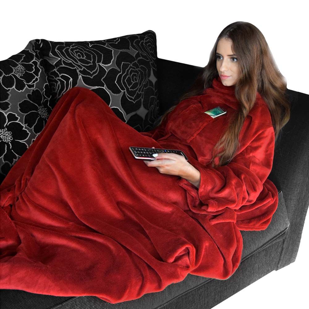 snuggie TV-Fleecedecke mit Ärmeln, übergroß