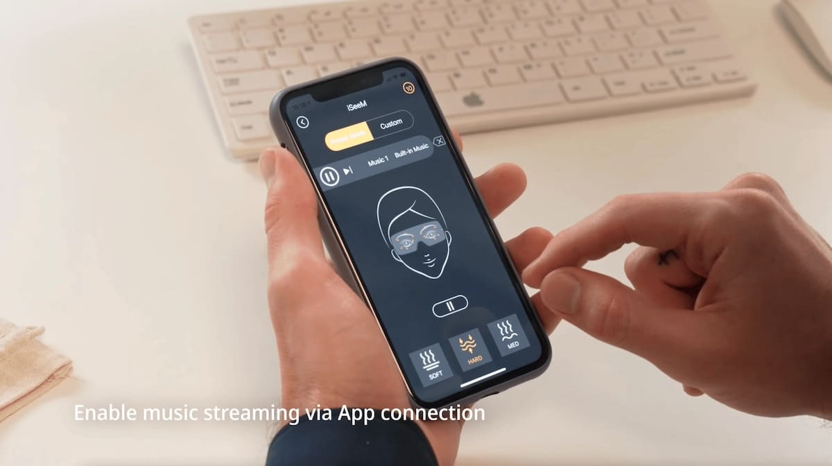Moderne Massagebrille mit intelligenter Bluetooth-Anbindung