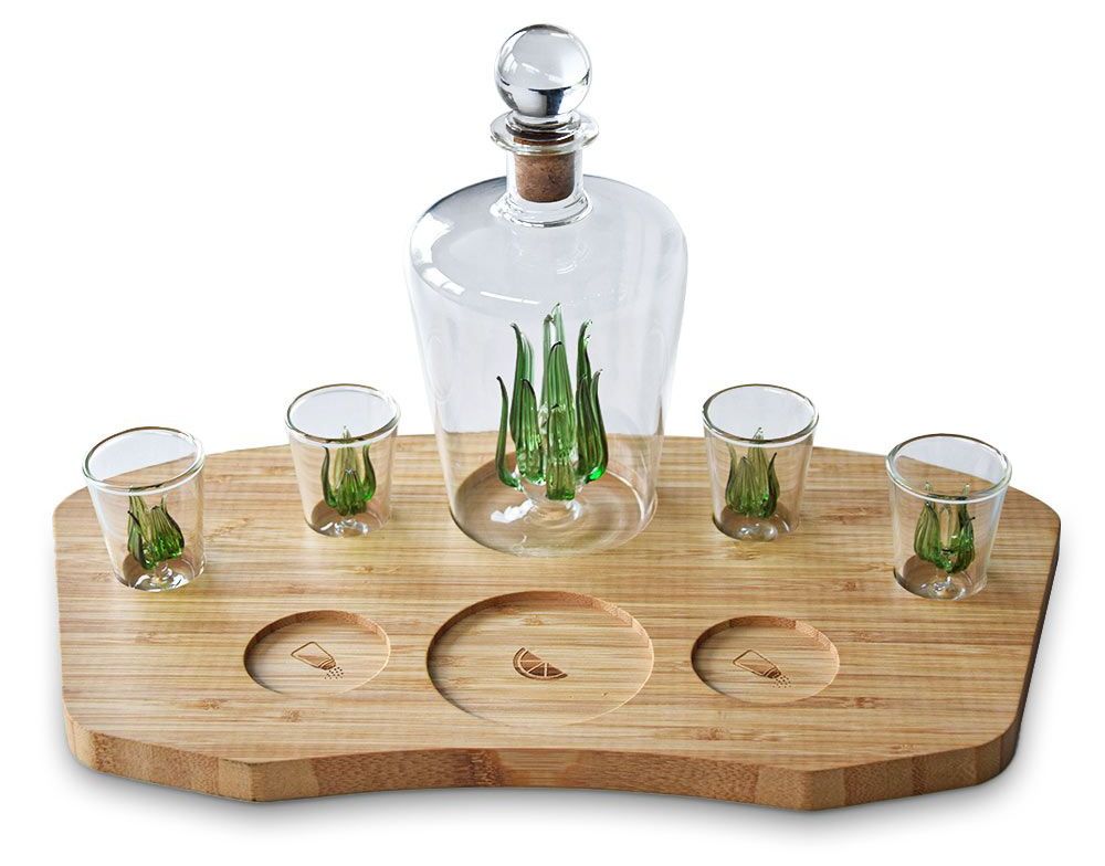 tequila gläser dekanter set agave