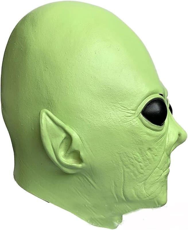 grüne Alien Ufo Gesichtsmaske gruseliges Kopfkostüm