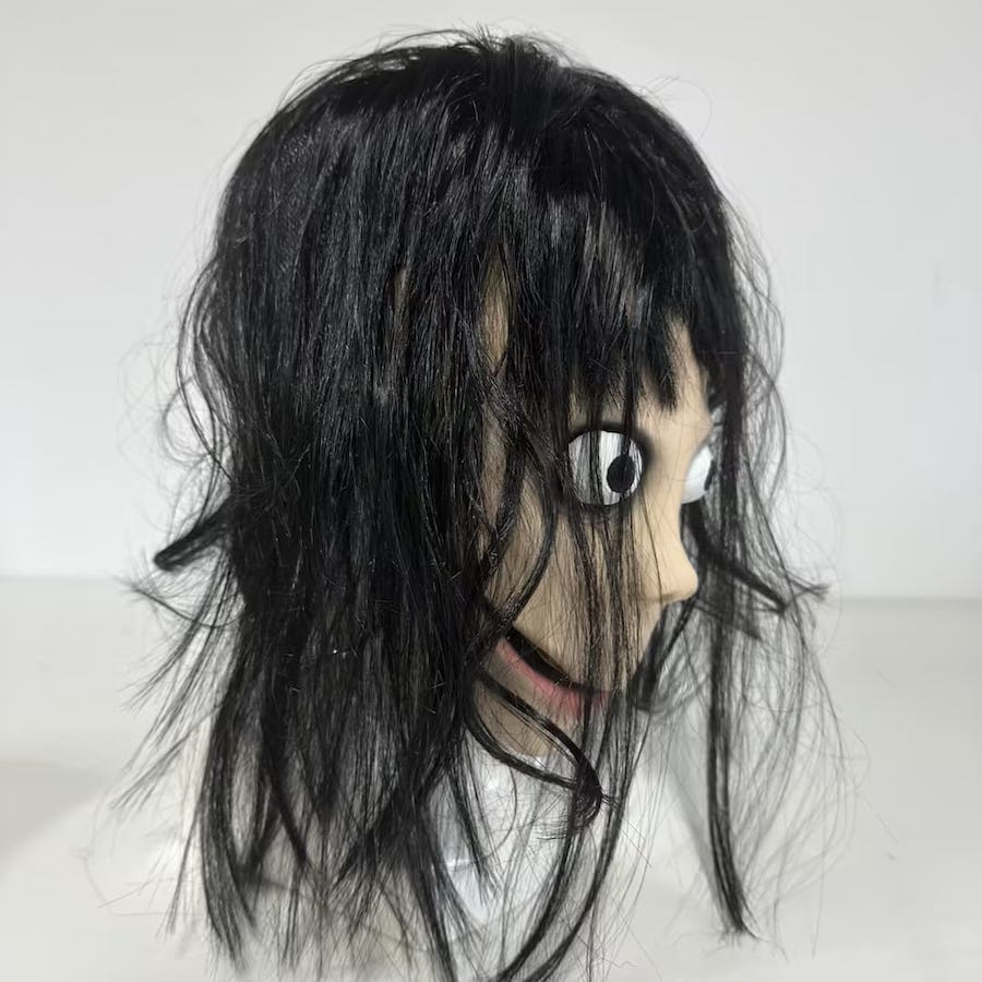 Gruselige Gesichtsmaske Mädchen (Puppe) Momo