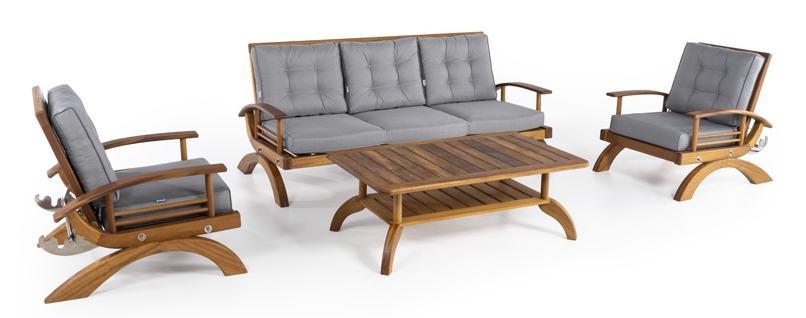 Rattan-Gartensofa – Garten-Sitzgruppe aus Holz