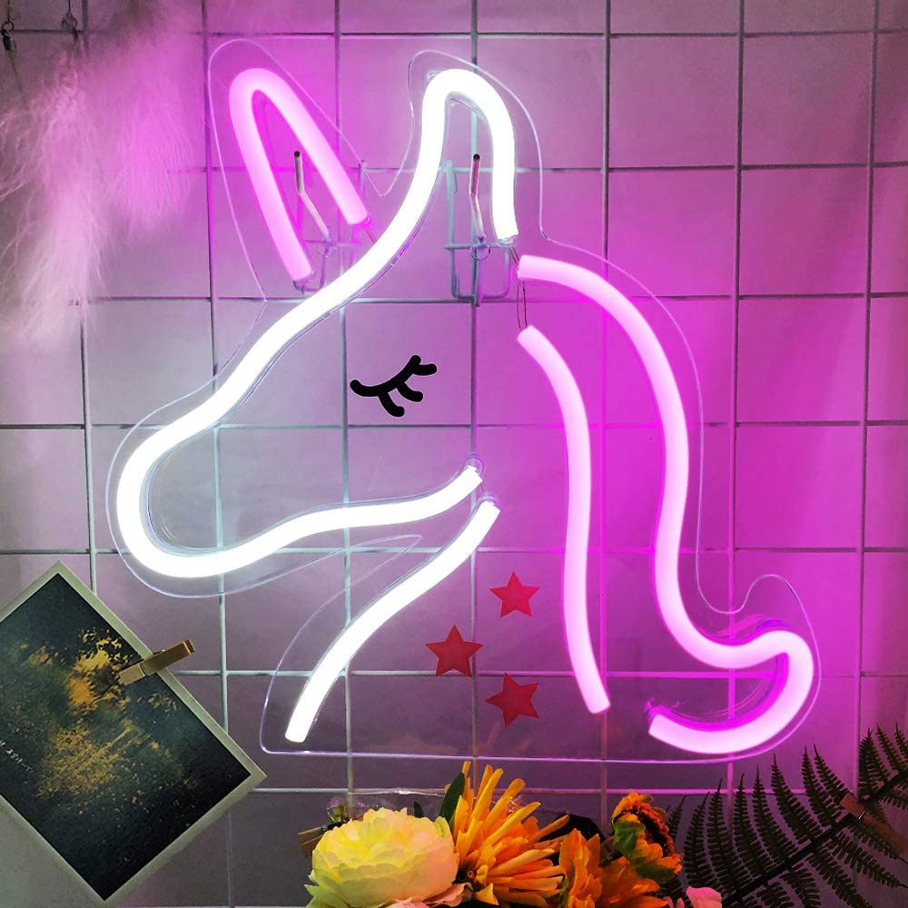 Einhorn Neon LED Panel Wandbeleuchtung