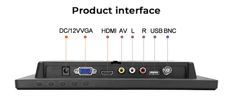 LCD-Monitor 10" mit BNC für Kameras BNC-Überwachungskamera