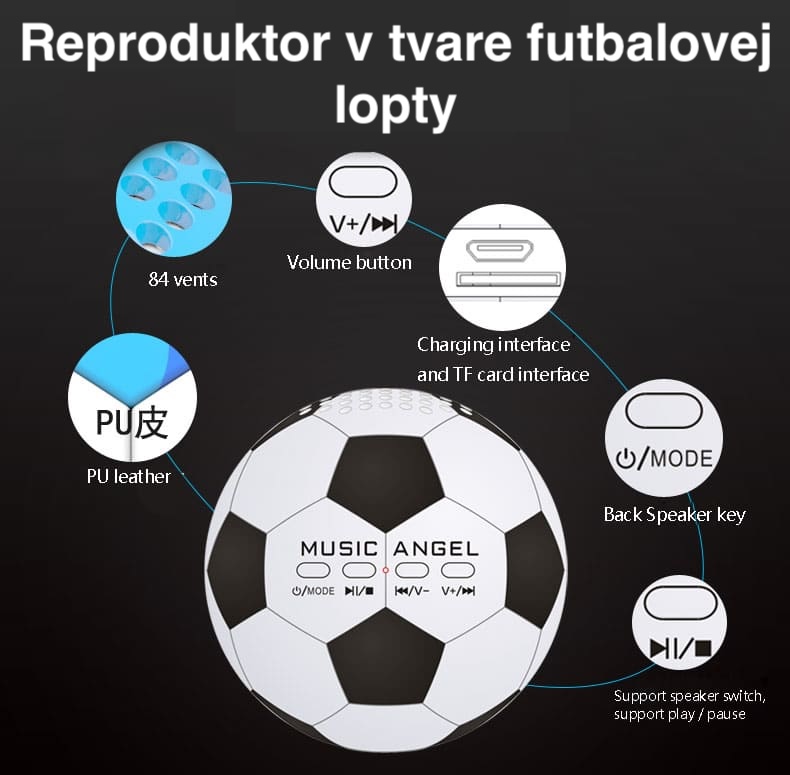 Bluetooth-Lautsprecher Fußball