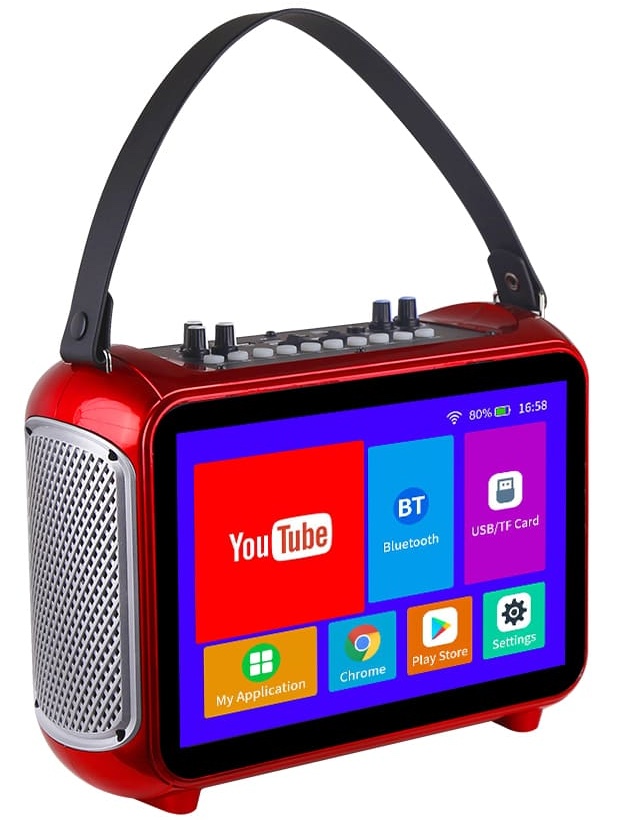 tragbares Mini-Karaoke-Set mit Display und Mikrofon