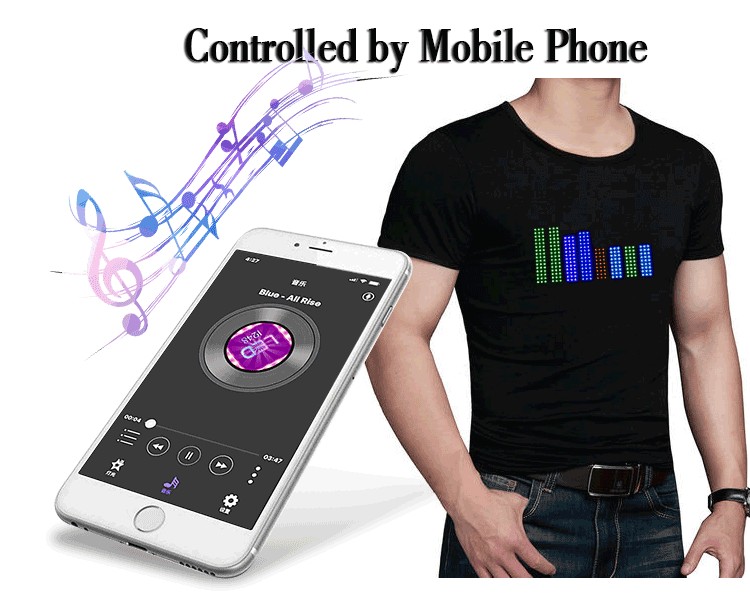 LED-Shirt programmierbares Smartphone-Handy