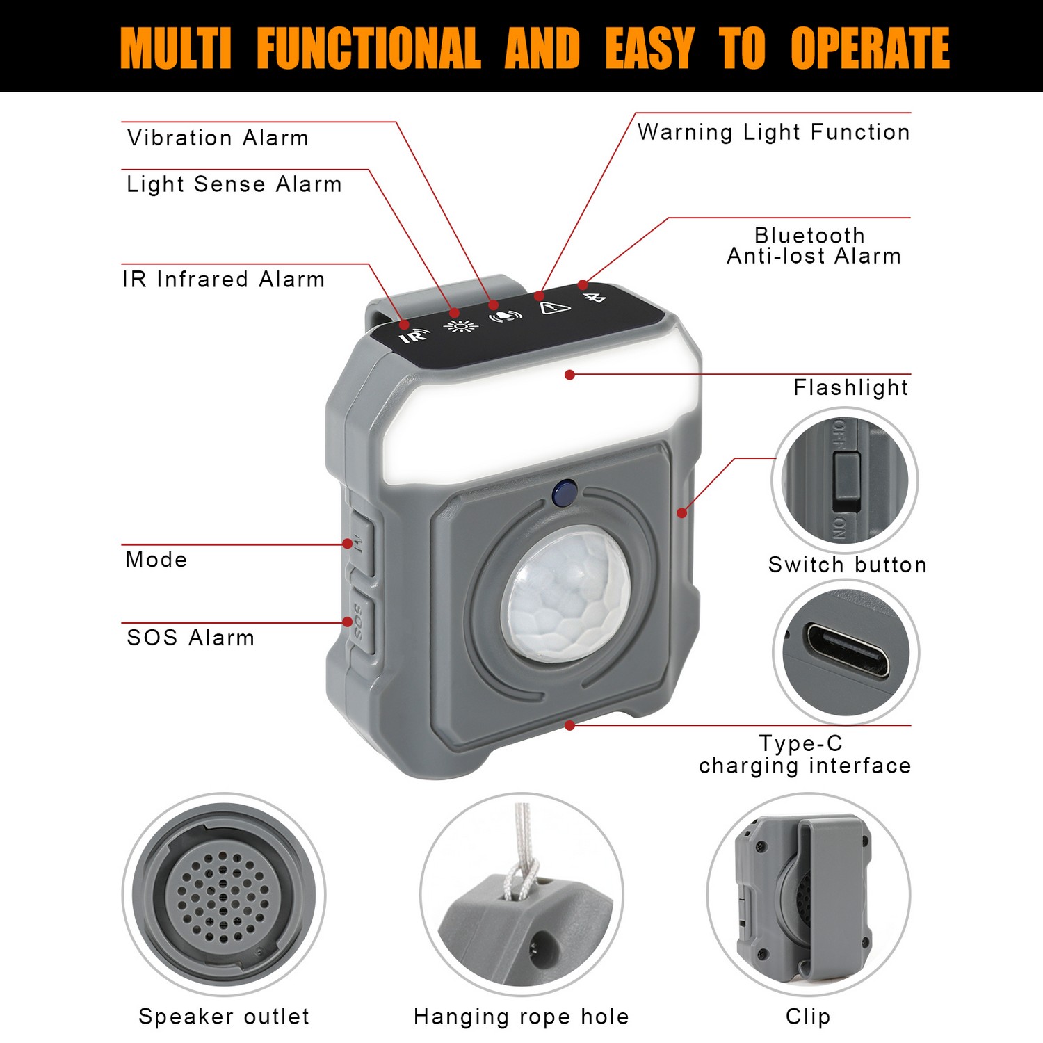 Intelligenter Sicherheitsalarm, Mini-Personensensor, multifunktional