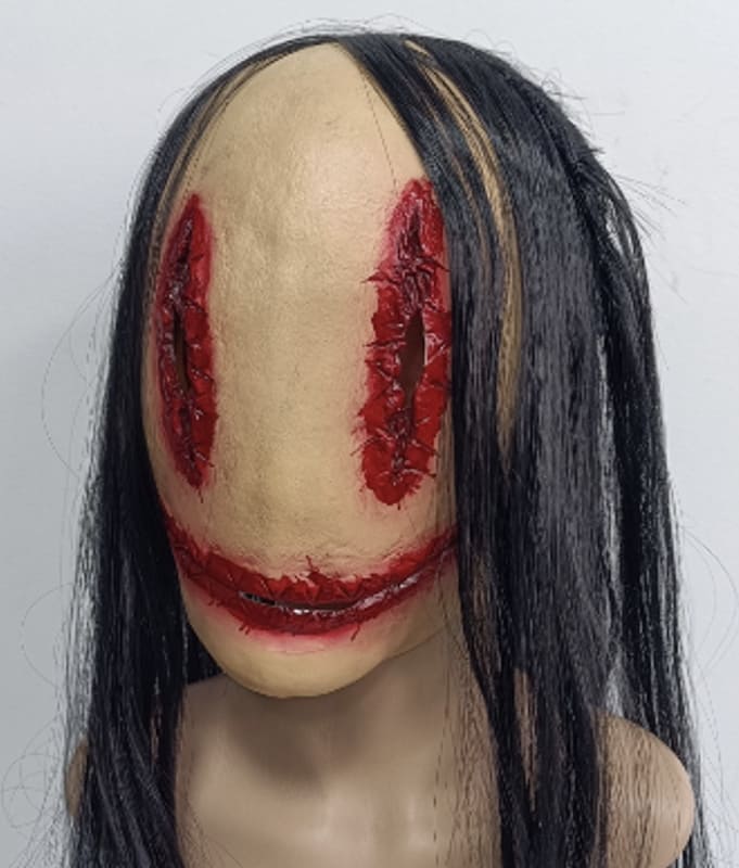 Horrormaske für Frauen (ausgeschnittene Augen und Mund) - Halloweenmasken für Mädchen (Kinder) oder Erwachsene