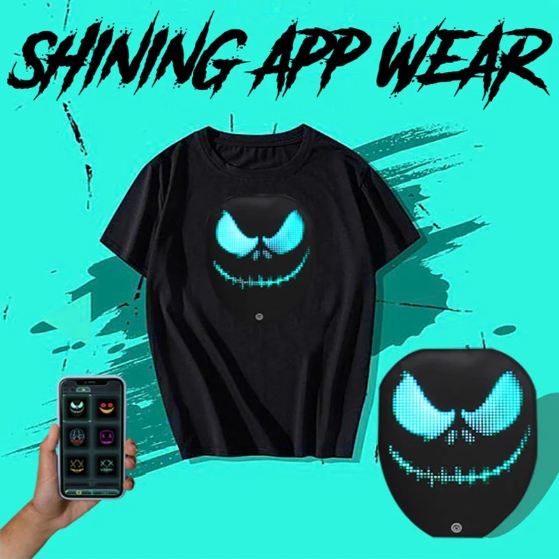 programmierbares LED-Shirt mit Display für mobile App Smartphone