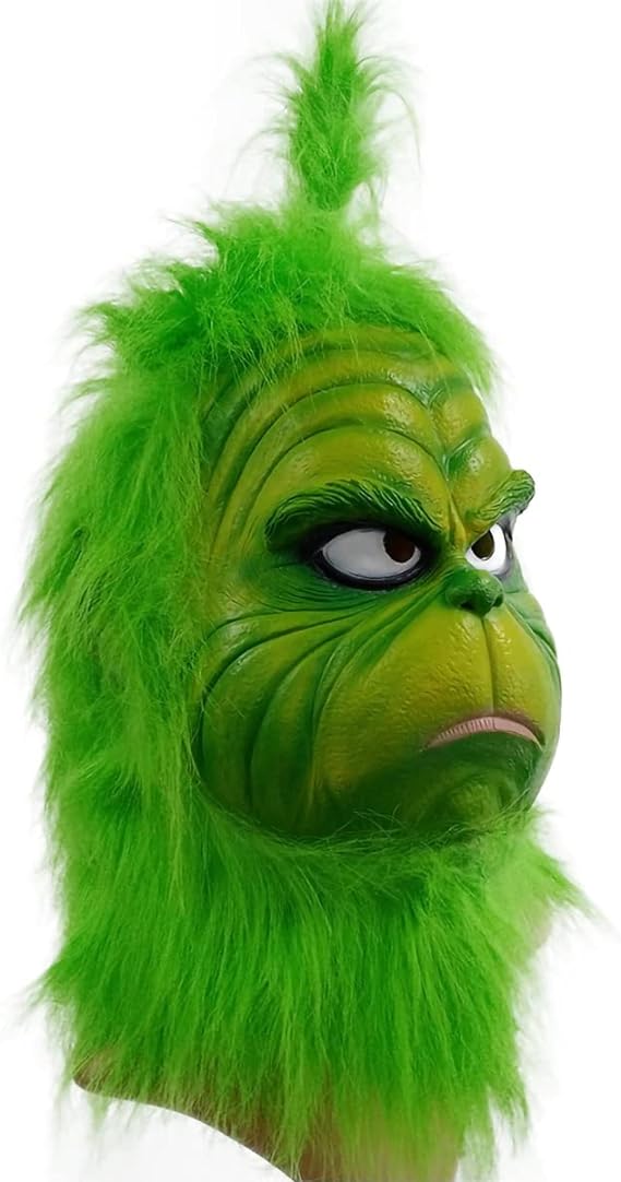 Grinch Maske und Handschuhe Silikon Latex realistisch