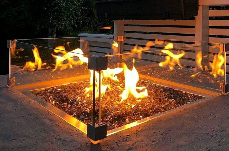 Gartentisch mit Gaskamin - Gartenkamin