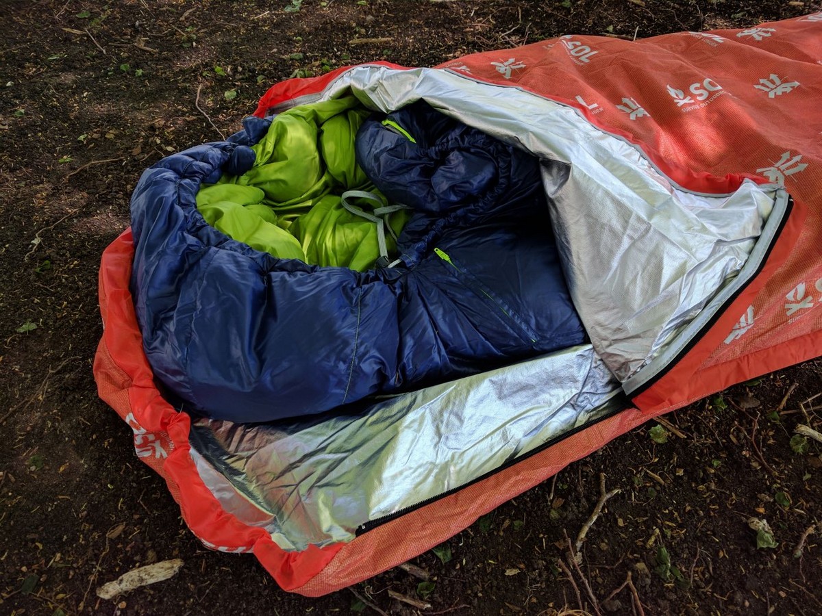 Notfalltasche für draußen, Schlafsack