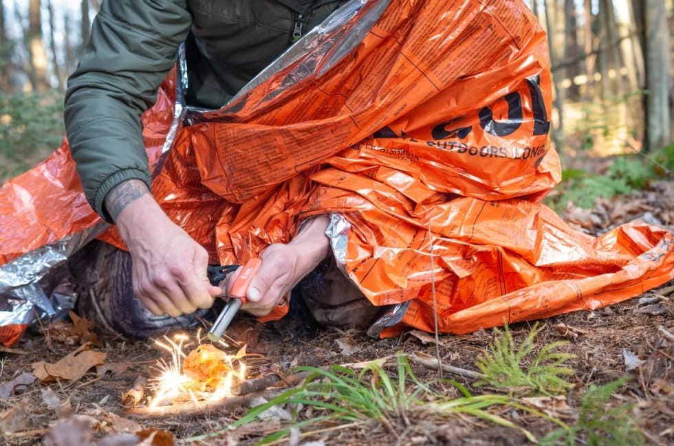 Feuerstein oder Feuerfunken im Freien