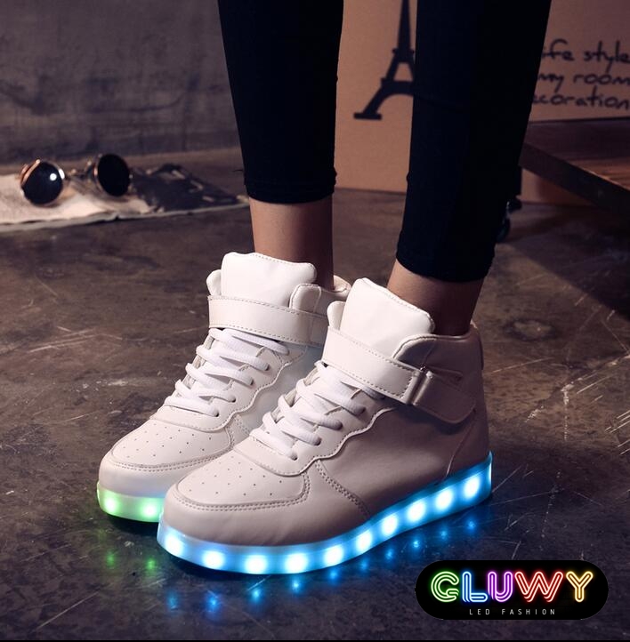 LED Leucht Boots Turnschuhe weiß