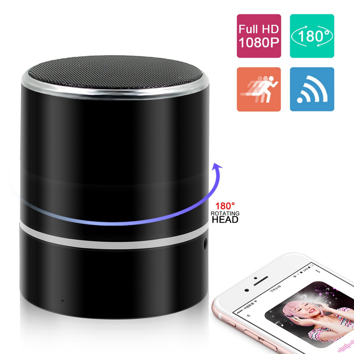 Kamera im Lautsprecher Full HD WLAN Bluetooth