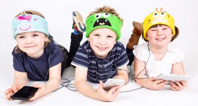 Baby Stirnband mit Monster Headsets